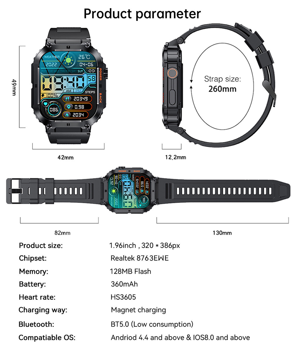 Montre Connectée – Style, Santé et Performance K57PRO